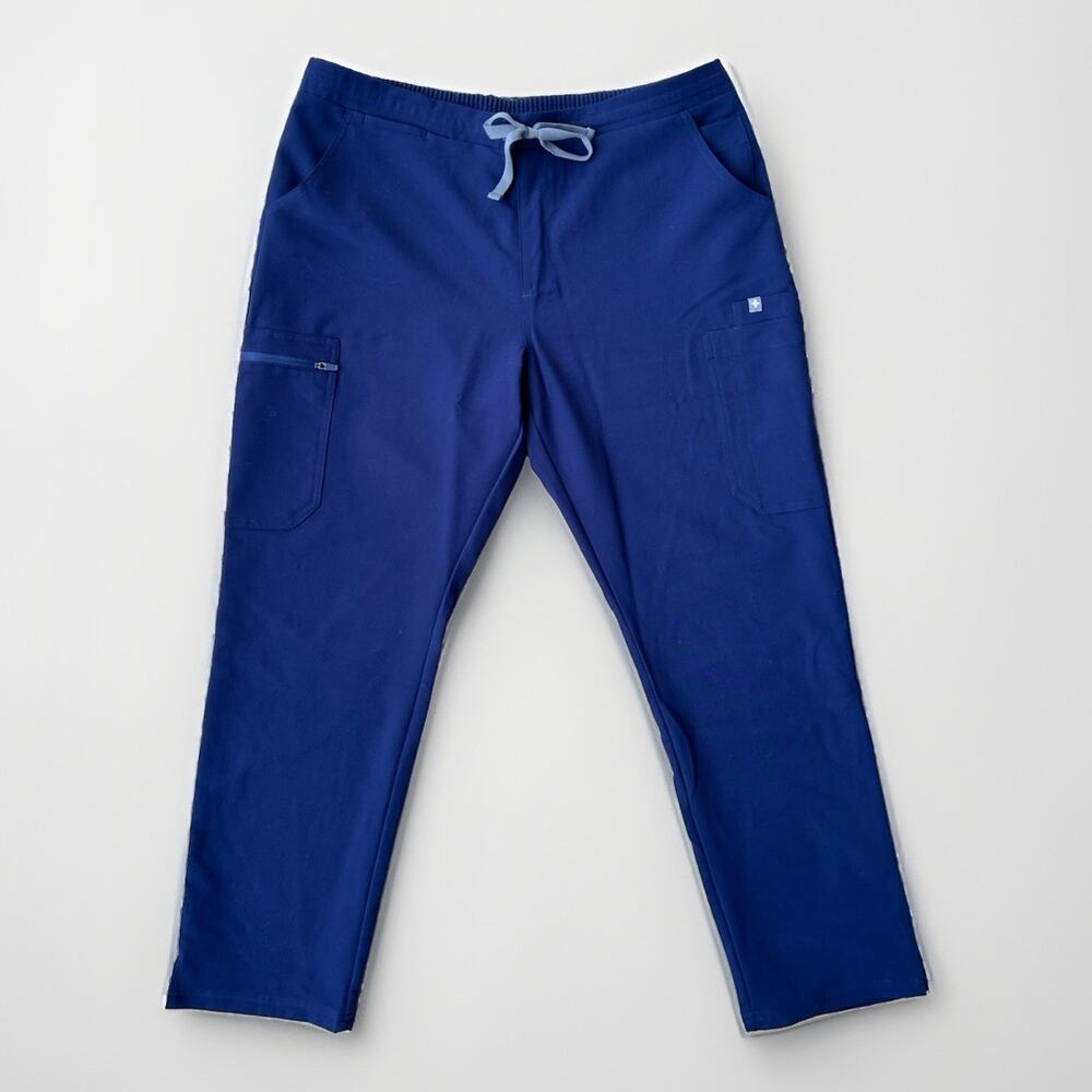 FIGS Technical Yola With Yoga Waistband Scrub Pants Women's Size LP Blue NEW